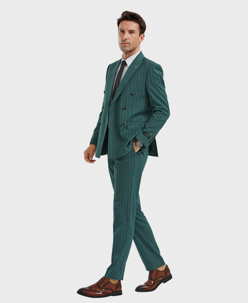 【完売品】FLARE DOUBLE-BREASTED STRIPED SUIT Men's Double Breasted Suit Red-White Striped | SUIT PARK ONLINE