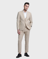 Khaki Sharkskin 3-piece Peak Lapel Suit
