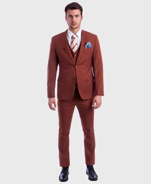 Light Brown Ultra Slim Fit 3-Piece Prom Suit, 38L / Light Brown