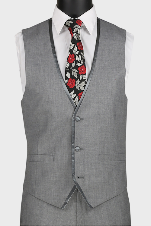 light grey tuxedo vest