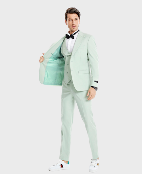 mint green prom suit