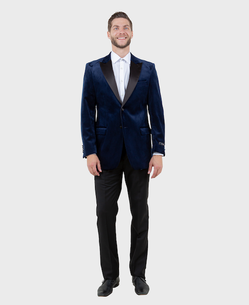 Navy Velvet Peak Lapel Blazer, 44S / Navy Navy Velvet Peak Lapel Blazer, 44S / Navy