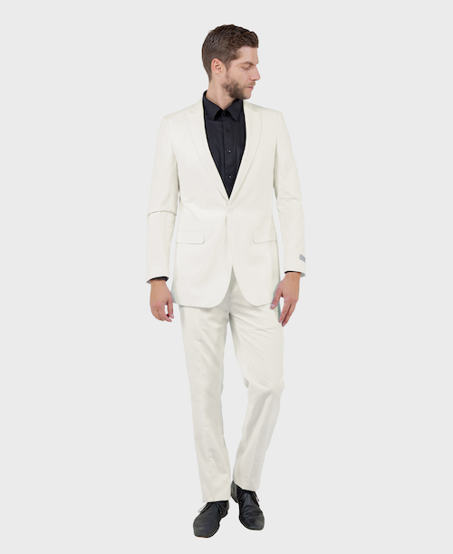 Off White One Button Slim Fit Suit, 48L / Off White Off White One Button Slim Fit Suit, 48L / Off White