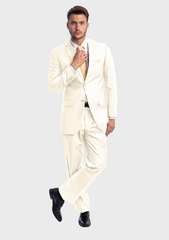 Off White 2 Button Twill Modern Fit Suit