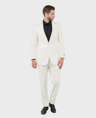 Off White One Button Slim Fit Suit