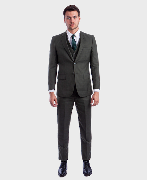Olive 3 Piece Hybrid Fit Suit FlexSuits Olive 3 Piece Hybrid Fit Suit FlexSuits
