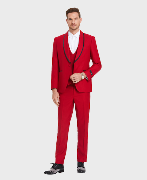 red 3 piece tuxedo