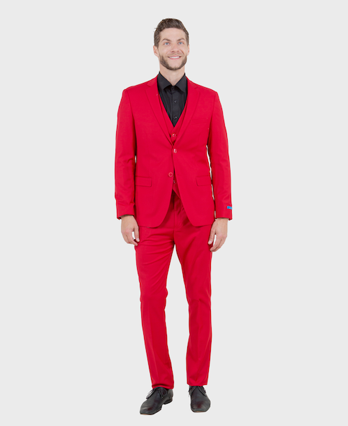 Men's Red Ultra Slim Fit 3-Piece Prom Suit – Flex Suits