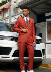 rust slim fit suit
