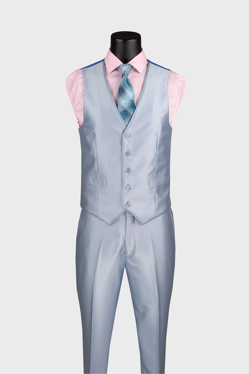 sky blue suit vest