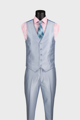 sky blue suit vest