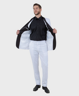 Men's White 1 Button Black Shawl Lapel Slim Fit Tuxedo