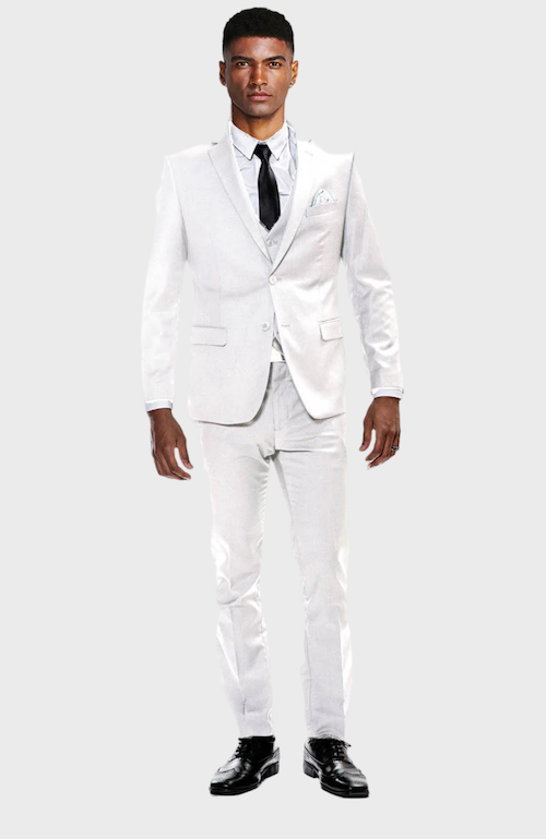 prom dress suit Snow White Ultra Slim Fit 3-Piece Prom Suit, 36S / White