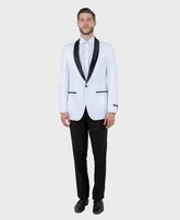 White One Button Shawl Collar Tuxedo