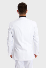 White 3 Piece Slim Fit Vested Suit