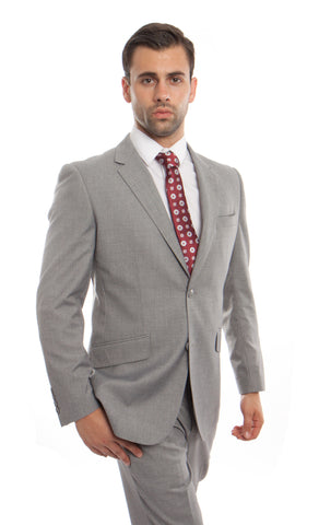 Grey Wool Twill Modern Fit Suit