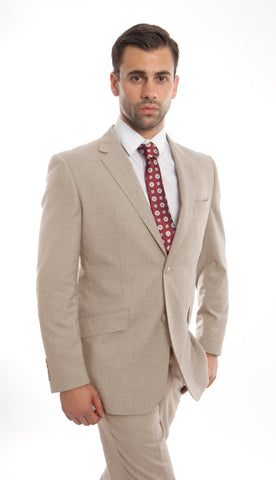 Tan Wool Twill Modern Fit Suit