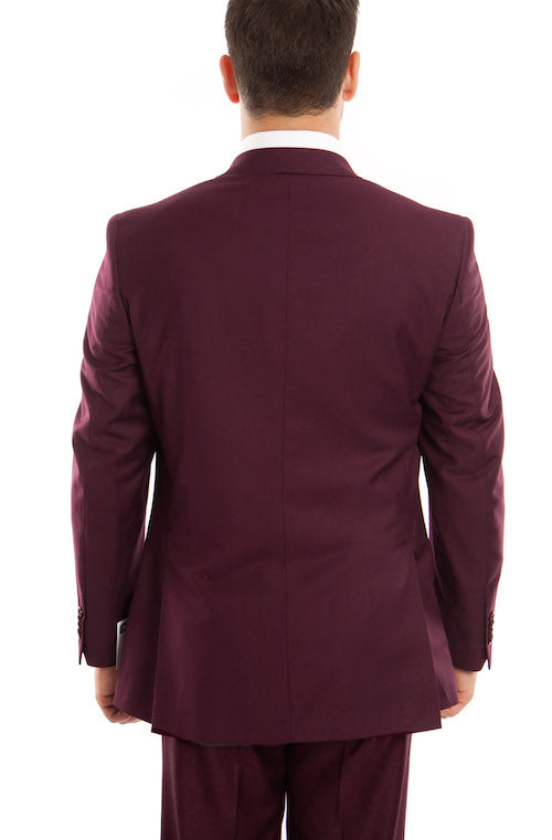 Mens Tailored Two Piece Maroon Suit