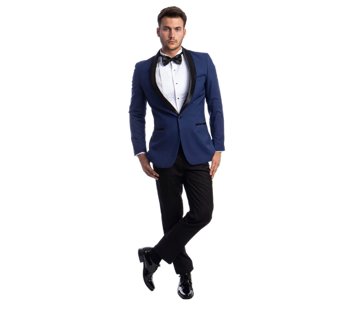 Blue 2025 shawl tuxedo
