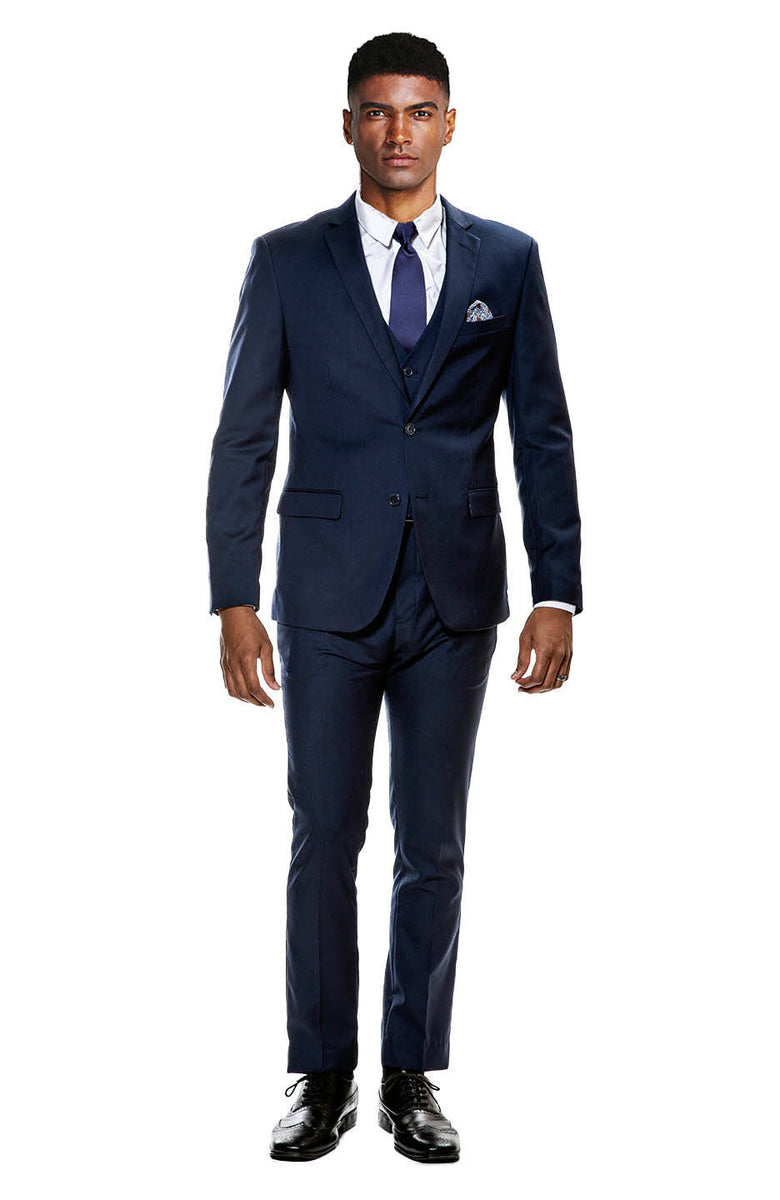 Men's Navy Ultra Slim Fit 3-Piece Prom Suit - Navy Suits For Wedding – Flex  Suits