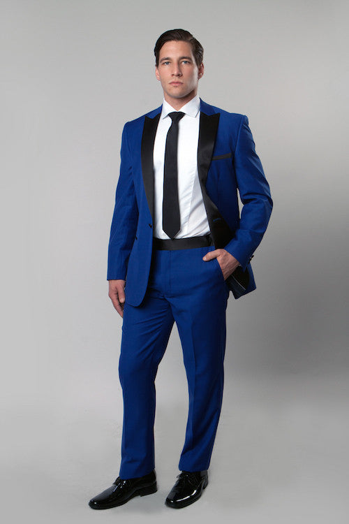 BLUE TUXEDO WITH SHAWL COLLAR - Classy Formal Wear