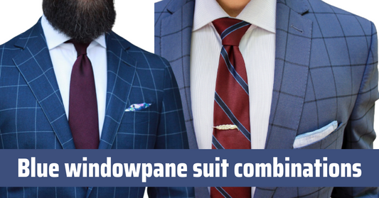 Blue windowpane suit combinations