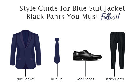 blue suit jacket black pants