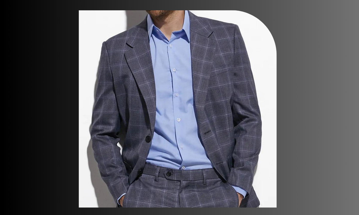 What shirt to wear with a windowpane suit Flex Suits