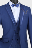Blue 3 Piece Notch Lapel Tuxedo
