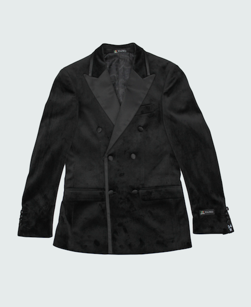 Black Velvet Double Breasted Blazer