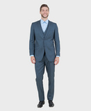 Blue 3 Piece Shiny Sharkskin Suit