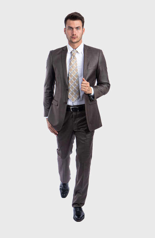 Cocoa Slim Fit Sharkskin Suit