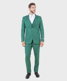 Green Sharkskin Three Piece Suit