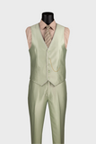Green Shiny Notch Lapel Suit