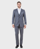 Grey Slim Fit Peak Lapel Tuxedo
