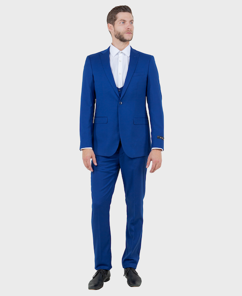 Indigo blue peak lapel suit