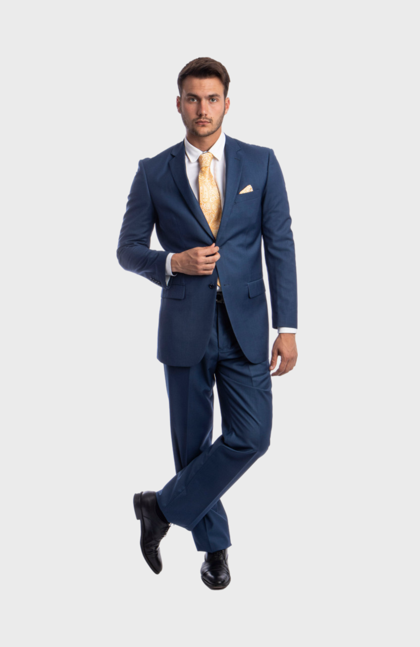 Indigo Blue 2 Button Twill Modern Fit Suit