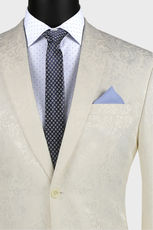 Ivory mens floral suit