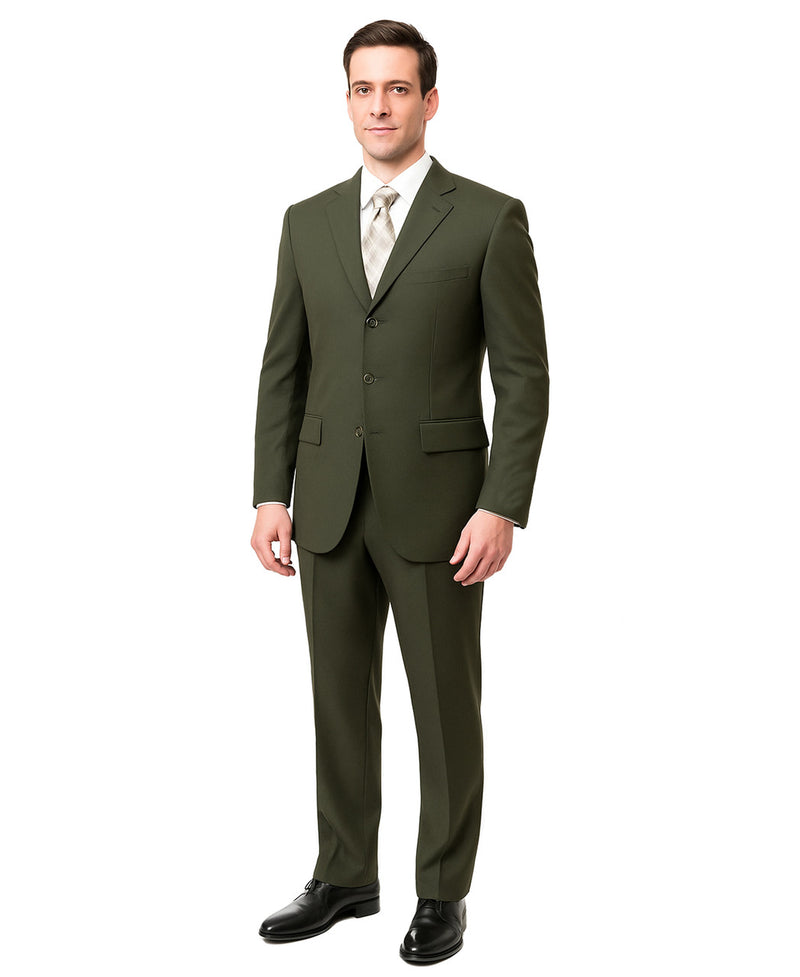 Olive Green Formal 3 Button Modern Fit Suit