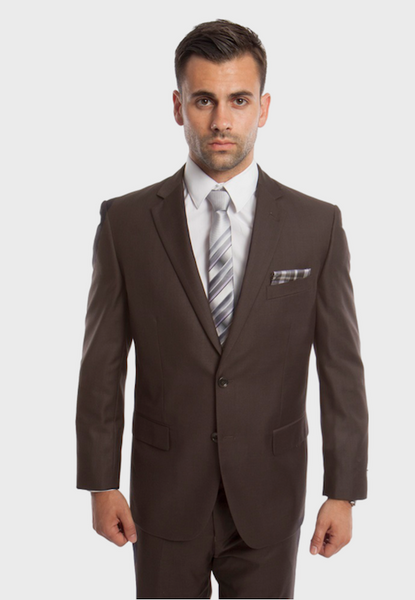 Chocolate 2 Button Twill Modern Fit Suit