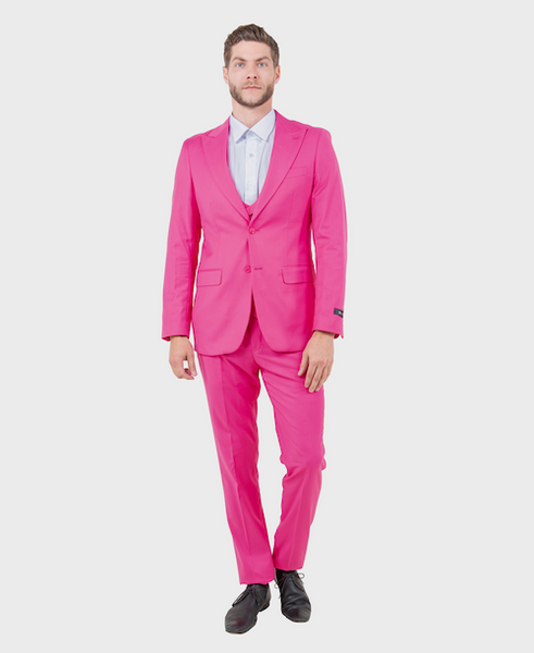 Fuchsia Slim Fit Wide Peak Lapel Suit