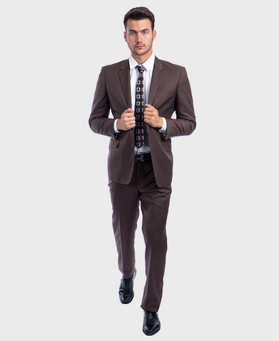 Charcoal Wool Twill Modern Fit Suit