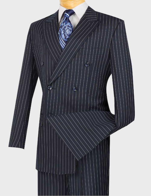 Navy Pinstripe Suit