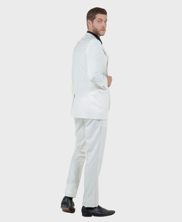 Off White 1 Button Peak Lapel Tuxedo