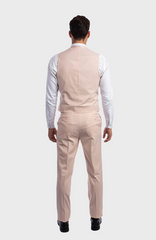 Blush Pink 3 Piece Peak Lapel Suit