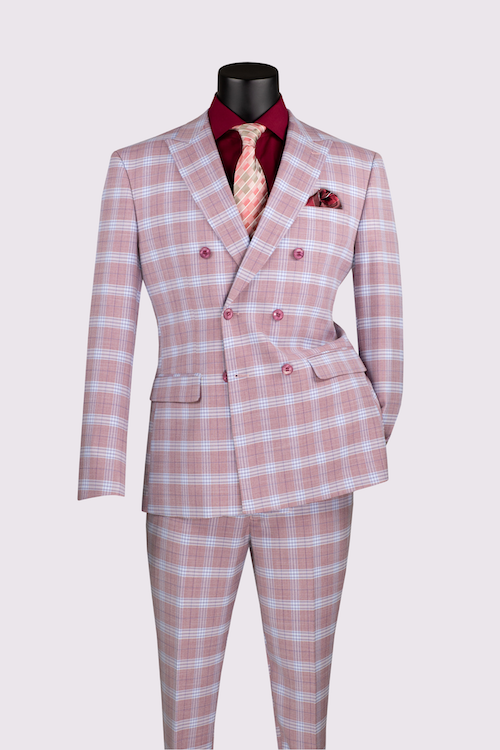 Rose pink windowpane suit 