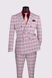 Pink 2-piece Double Breasted Windowpane Suit