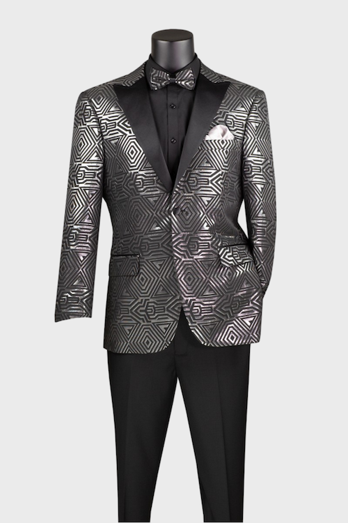 Silver blazer for men 