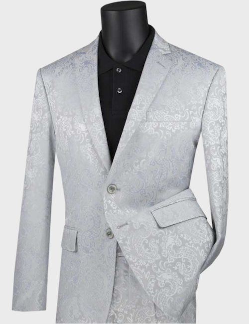 Silver floral suit