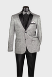 Silver Sequin Slim Fit Sport Coat